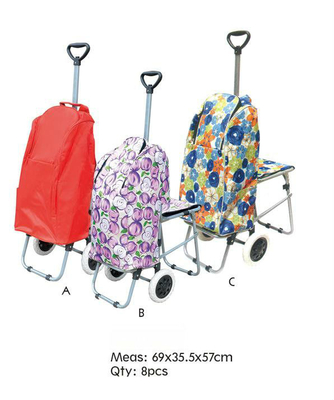 Newest Folding Folding French Shopping Trolley Folding Seat Telescopic Handle